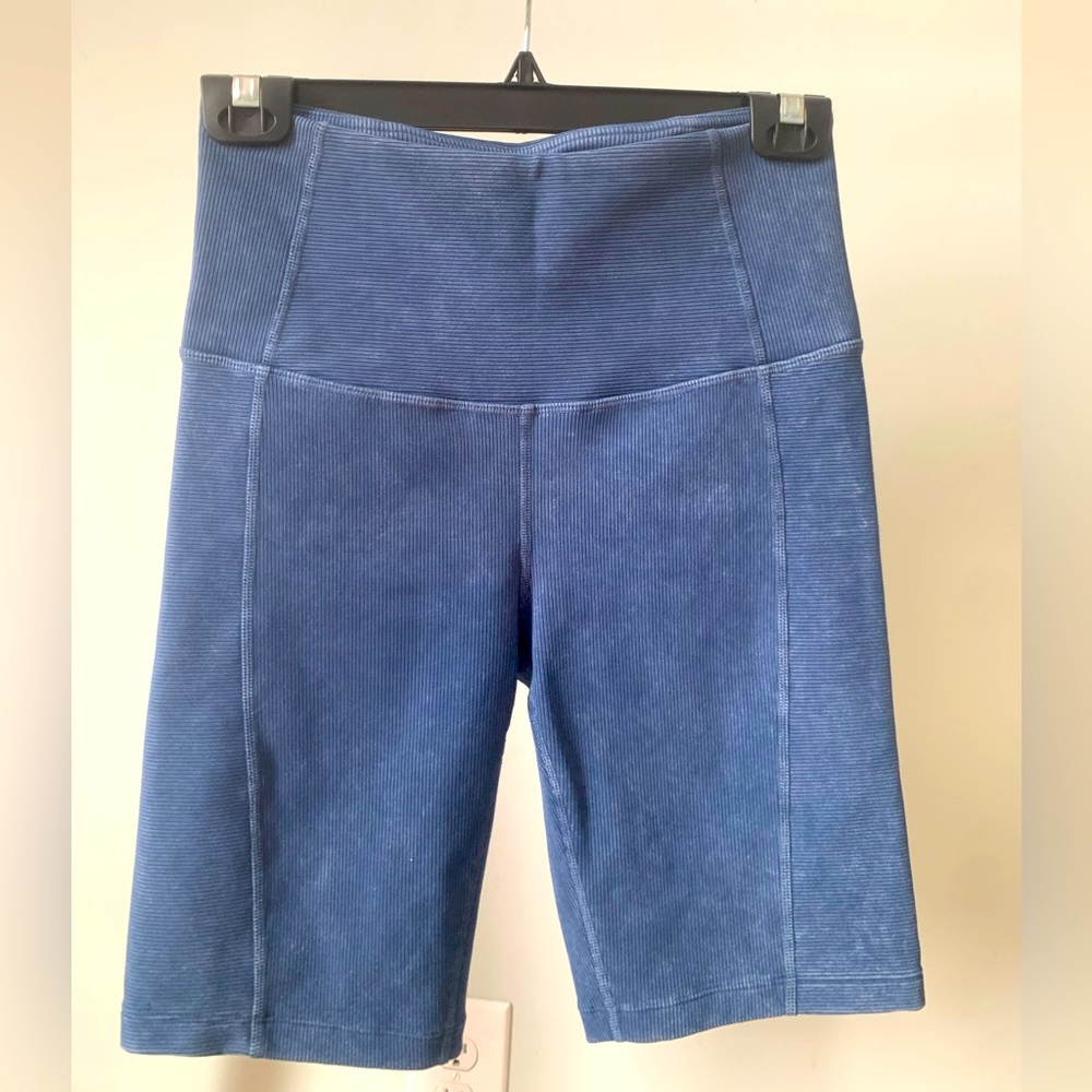 Zella Snow Wash Rib Bike Shorts Navy Size Small